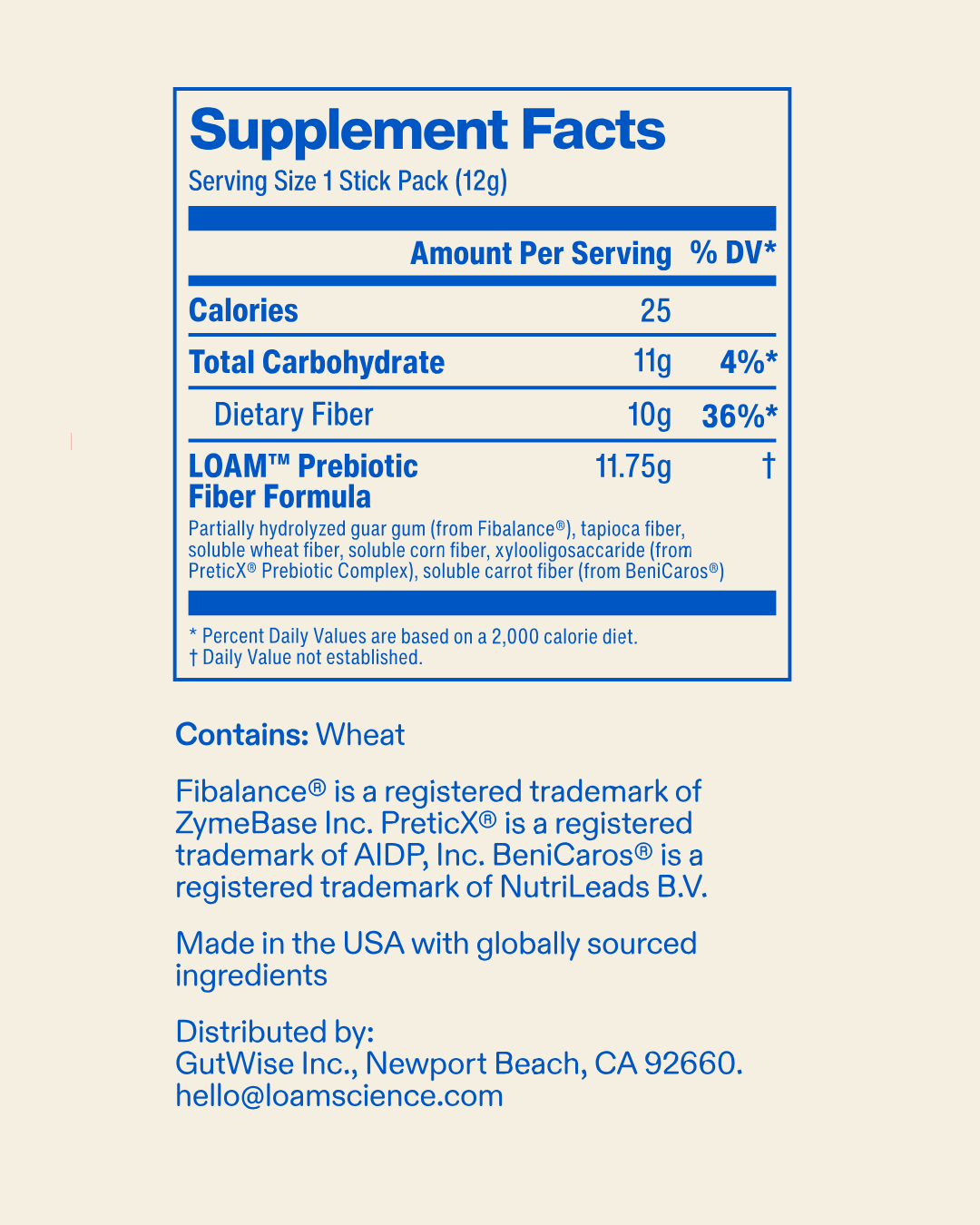 LOAM Prebiotic Fiber Formula 8